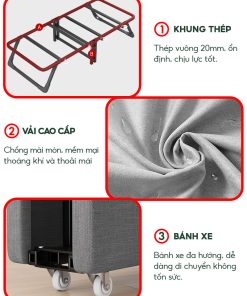 Giường gấp có bánh xe NIKITA NKT-Q125