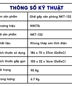 Giường gấp văn phòng Nikita NKT-132