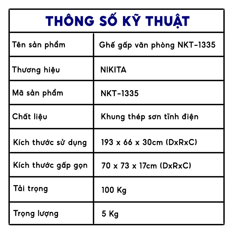 Giường xếp văn phòng Nikita NKT-1335