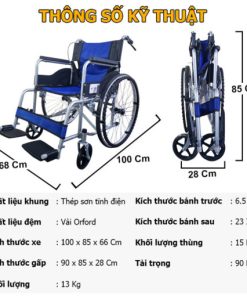 Xe lăn gấp gọn tiện lợi Nikita S213-2D