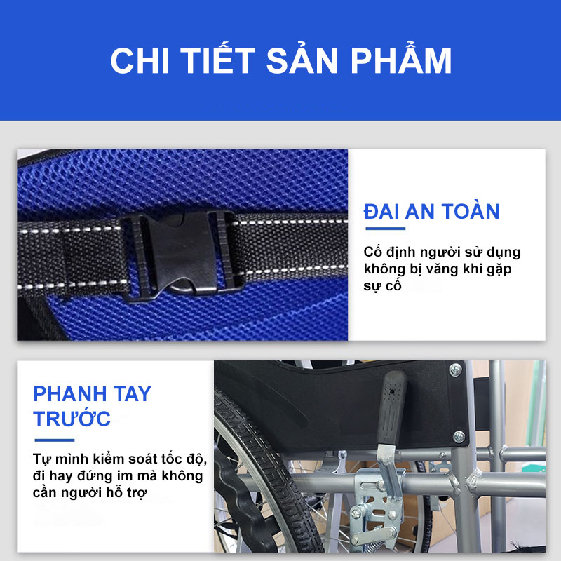 Xe lăn gấp gọn tiện lợi Nikita S213-2D