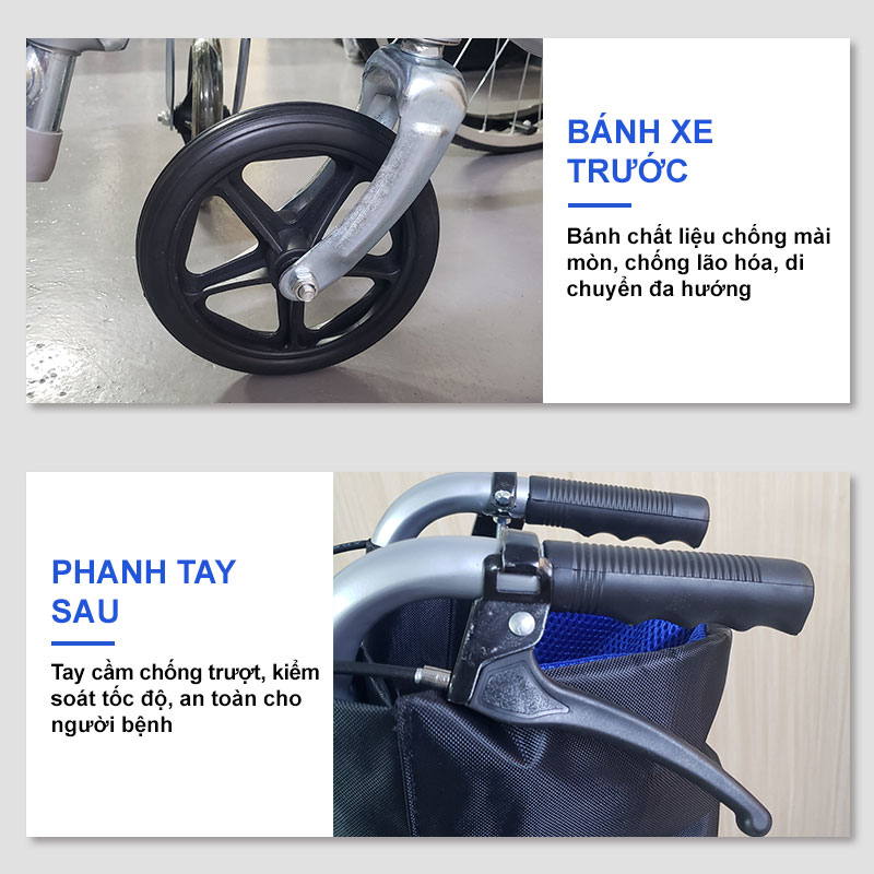 Xe lăn gấp gọn tiện lợi Nikita S213-2D
