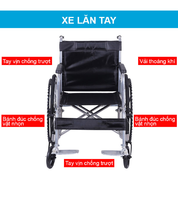 Xe lăn gấp gọn tiện lợi Nikita S213-2D
