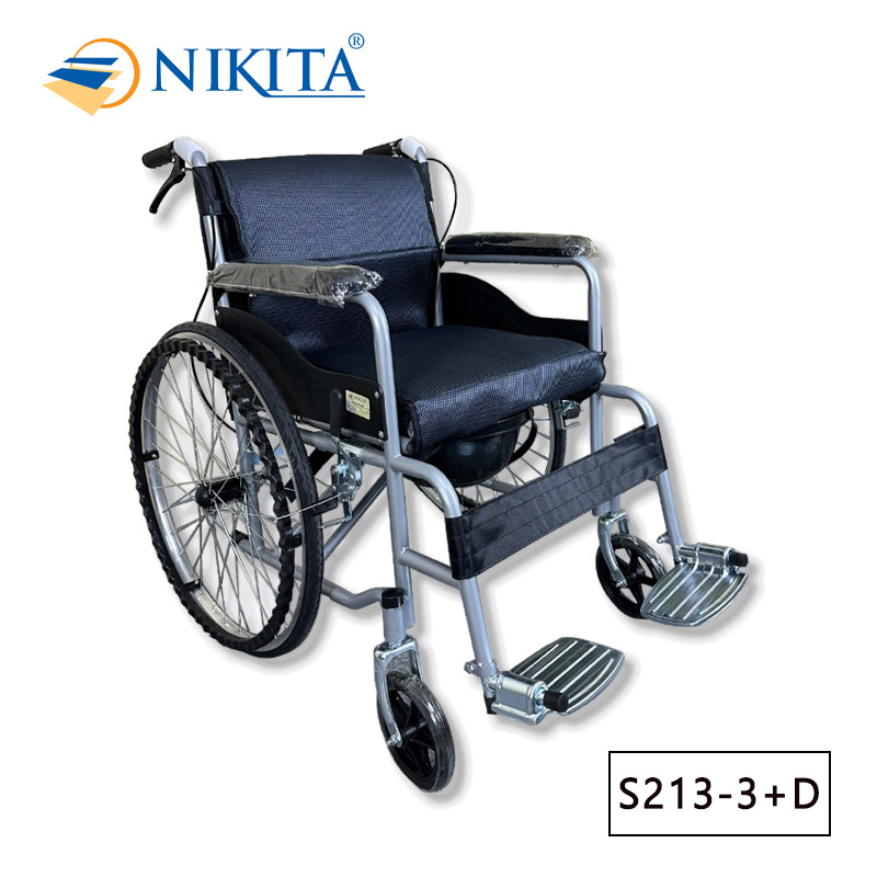 Xe lăn có bô vệ sinh Nikita S213-3+D