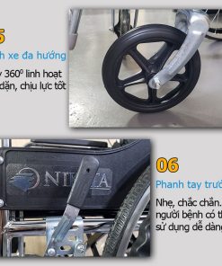 Xe lăn tay có bô vệ sinh Nikita N213-3
