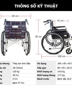 Xe lăn tay có nệm Nikita S213-5CR
