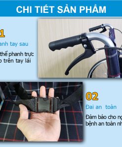 Xe lăn tay có nệm Nikita S213-5CR