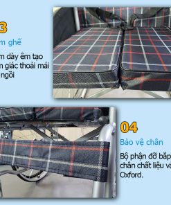 Xe lăn tay có nệm Nikita S213-5CR