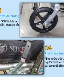 Xe lăn tay có nệm Nikita S213-5CR