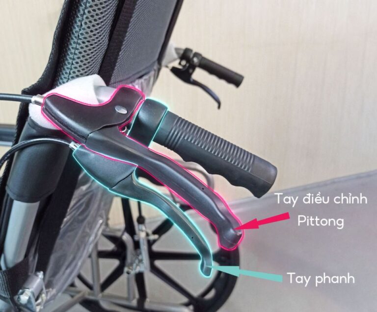 Xe lăn tay ngả giường bằng pittong có lót nệm N216-3PTX