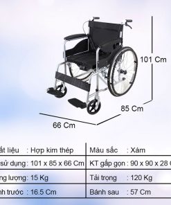 Xe lăn tay có bô vệ sinh Nikita S213-3