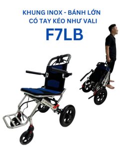 Xe lăn tay kéo như vali khung Inox bánh lớn Nikita NKT-F7LB